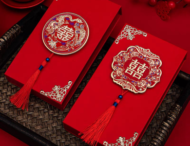 Hộp Nạp Tài Song Hỷ, Ăn Hỏi, Đựng Tiền Sính Lễ Cưới - Hoạ Tiết In 3D Cao Cấp