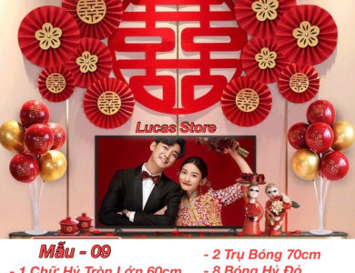 Trang Trí Tiệc Cưới  - Set Treo Song Hỷ - HAPPY WEDDING Trang Trí Phòng Cưới Thêm Sinh Động