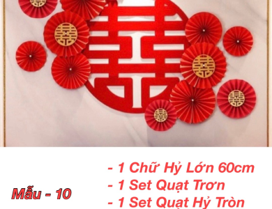 Trang Trí Tiệc Cưới  - Set Treo Song Hỷ - HAPPY WEDDING Trang Trí Phòng Cưới Thêm Sinh Động