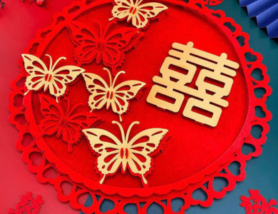 Liễn Treo Trang Trí Đám Cưới, Trang Trí Phòng Cưới - Vải Nỉ Dạ Đổ Size 50cm * 50cm
