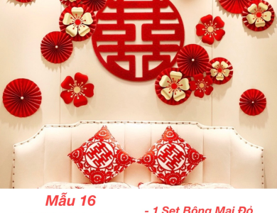 Trang Trí Tiệc Cưới  - Set Treo Song Hỷ - HAPPY WEDDING Trang Trí Phòng Cưới Thêm Sinh Động