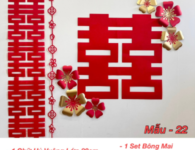 Trang Trí Tiệc Cưới  - Set Treo Song Hỷ - HAPPY WEDDING Trang Trí Phòng Cưới Thêm Sinh Động