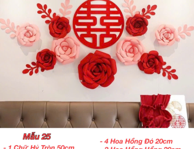 Trang Trí Tiệc Cưới  - Set Treo Song Hỷ - HAPPY WEDDING Trang Trí Phòng Cưới Thêm Sinh Động