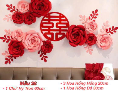 Trang Trí Tiệc Cưới  - Set Treo Song Hỷ - HAPPY WEDDING Trang Trí Phòng Cưới Thêm Sinh Động