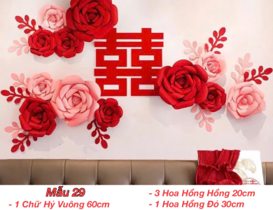 Trang Trí Tiệc Cưới  - Set Treo Song Hỷ - HAPPY WEDDING Trang Trí Phòng Cưới Thêm Sinh Động
