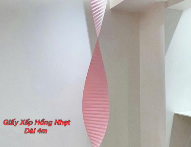 Giấy Xếp Đỏ Gợn Sóng Trang Trí Tiệc Cưới, Trung Thu, Lễ Tết, Decor - Dài 4m
