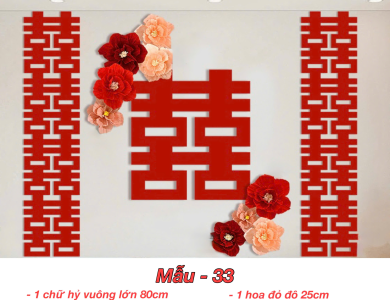 Trang Trí Tiệc Cưới  - Set Treo Song Hỷ - HAPPY WEDDING Trang Trí Phòng Cưới Thêm Sinh Động