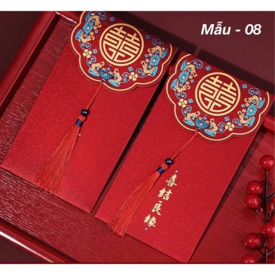 Lixi Cưới, Lixi Bê Tráp, Lixi Song Hỷ - Phong Cách Sang Trọng, Dùng Cho Ngày Nạp Tài, Ngày Cưới