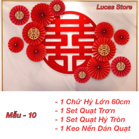 Trang Trí Tiệc Cưới  - Set Treo Song Hỷ - HAPPY WEDDING Trang Trí Phòng Cưới Thêm Sinh Động