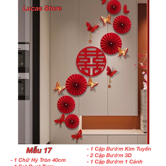 Trang Trí Tiệc Cưới  - Set Treo Song Hỷ - HAPPY WEDDING Trang Trí Phòng Cưới Thêm Sinh Động